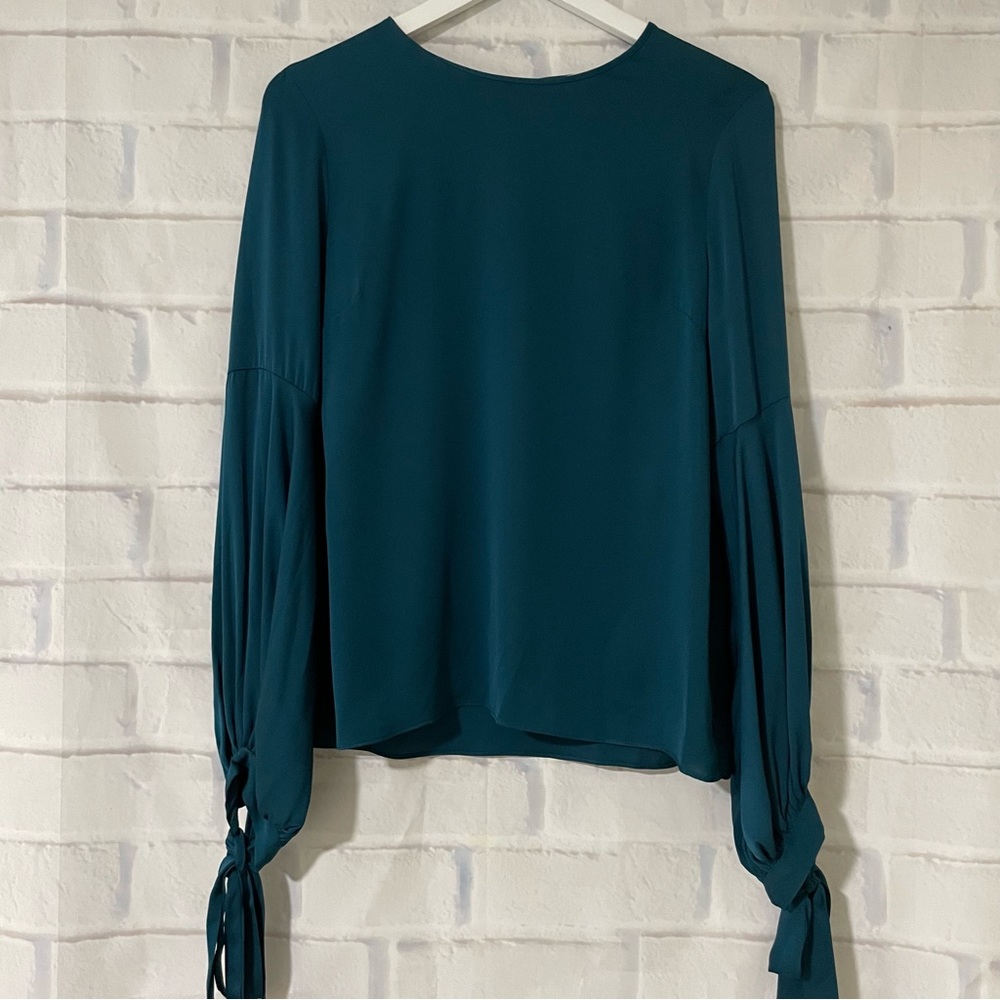 Milly | Juliette Dramatic Bishop Sleeve Stretch Silk Blouse